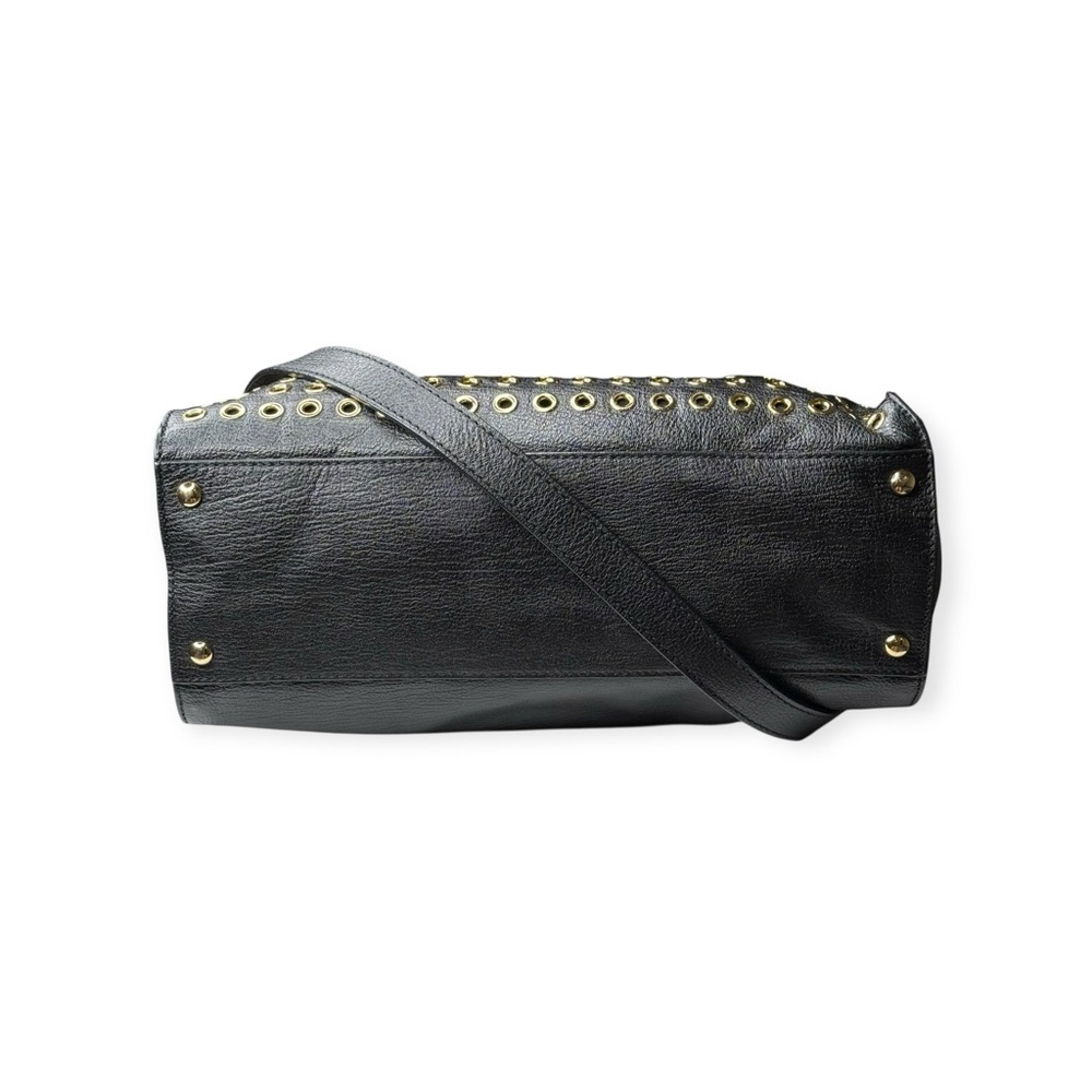 Michael KORS 𖦹 Limited Edition Grommet Large NS Satchel Handbag 𖦹 Black Leather - Picture 6 of 16